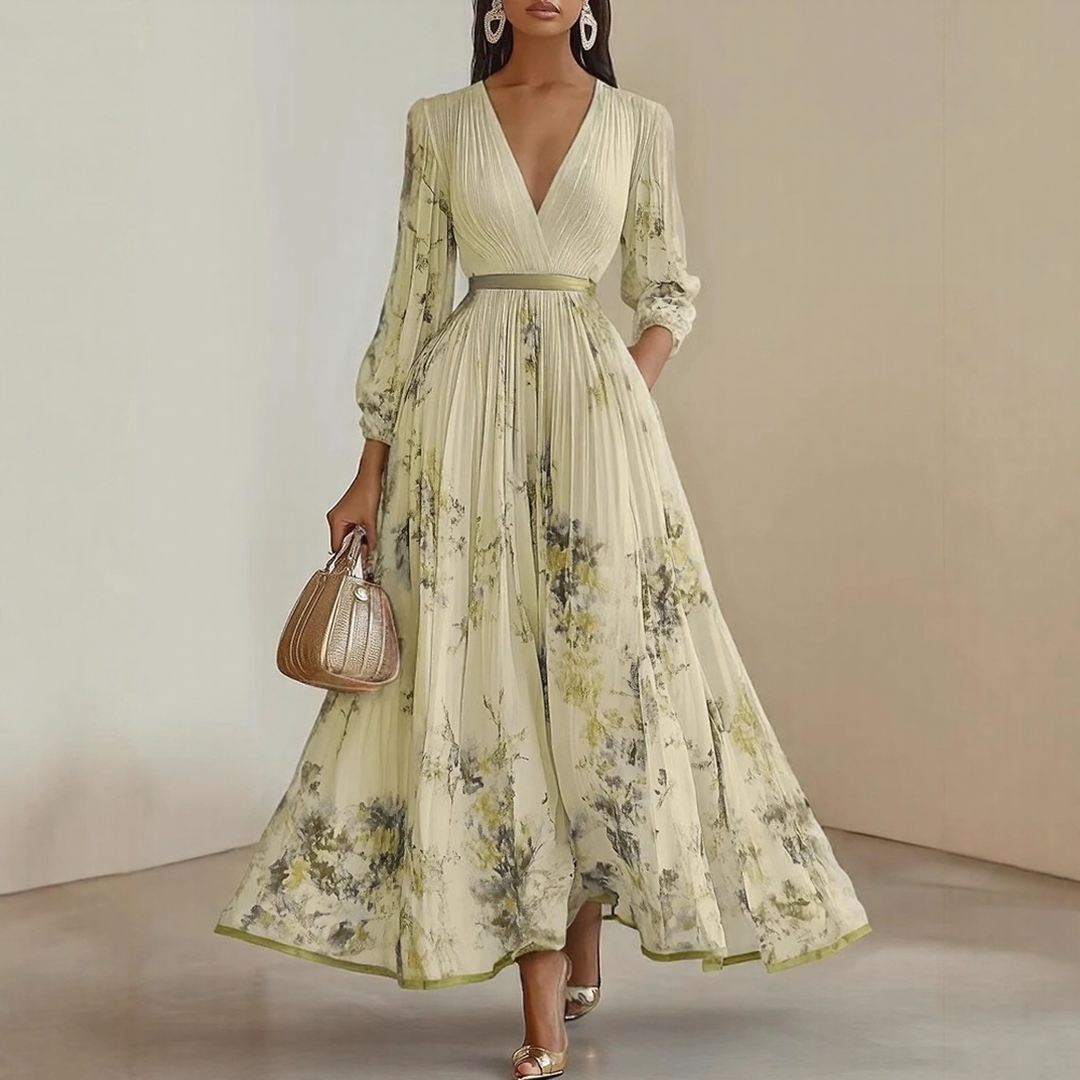 Roxie - Elegant Warm Pleated Maxi Dress