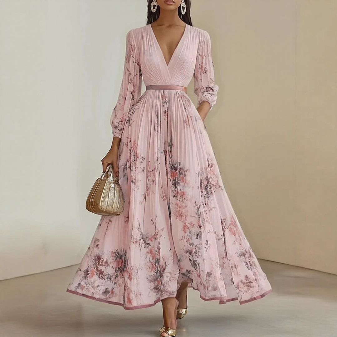 Roxie - Elegant Warm Pleated Maxi Dress