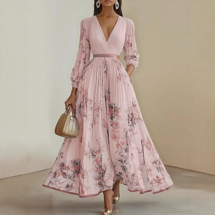 Roxie - Elegant Warm Pleated Maxi Dress