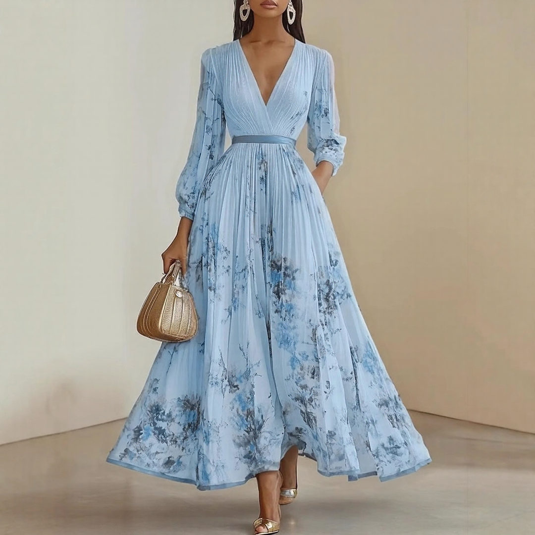 Roxie - Elegant Warm Pleated Maxi Dress