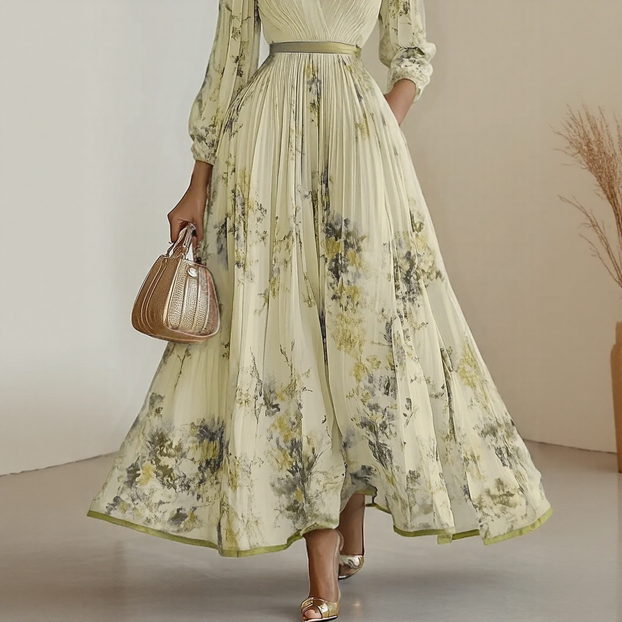 Roxie - Elegant Warm Pleated Maxi Dress