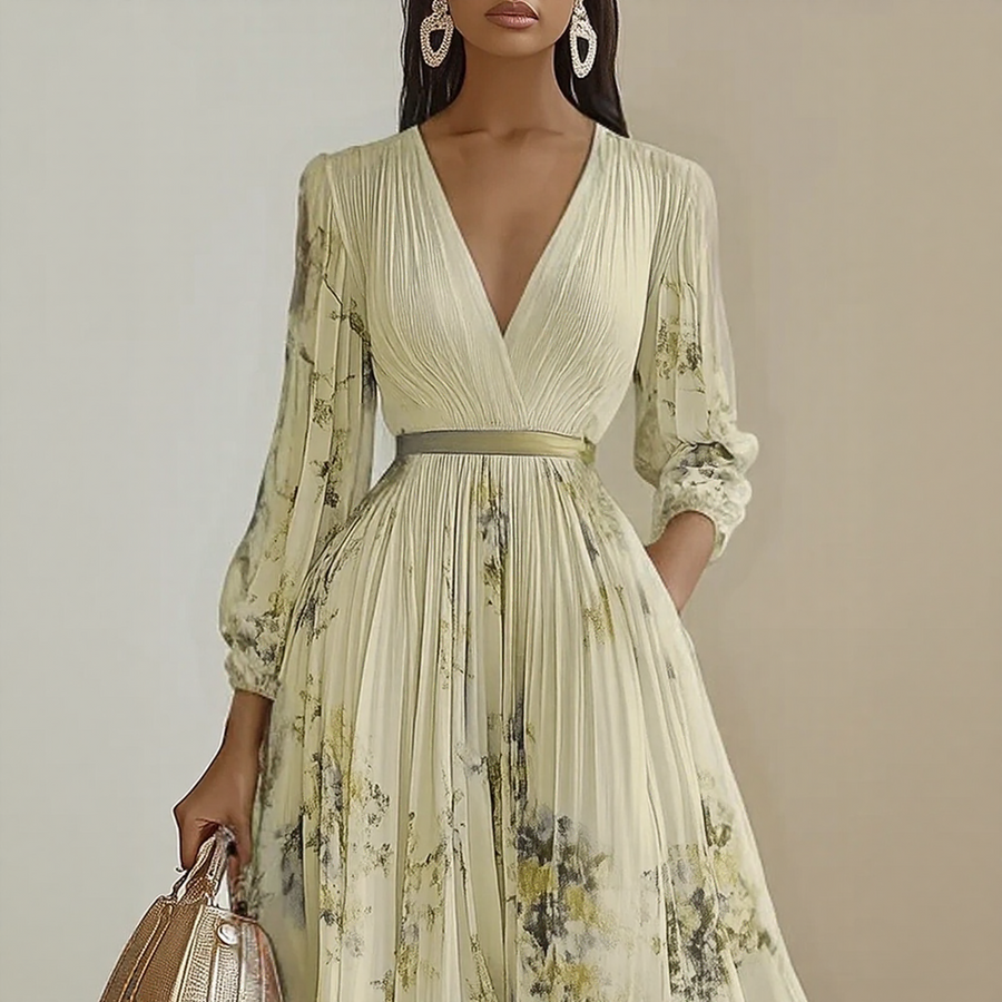 Roxie - Elegant Warm Pleated Maxi Dress