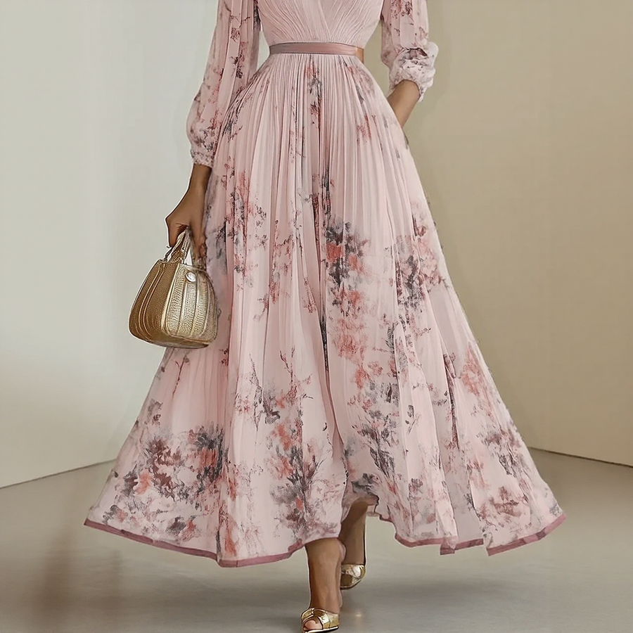 Roxie - Elegant Warm Pleated Maxi Dress