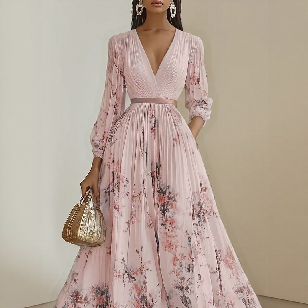 Roxie - Elegant Warm Pleated Maxi Dress