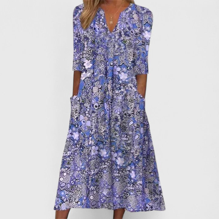 Malaya - Warm Floral Pocket Summer Dress