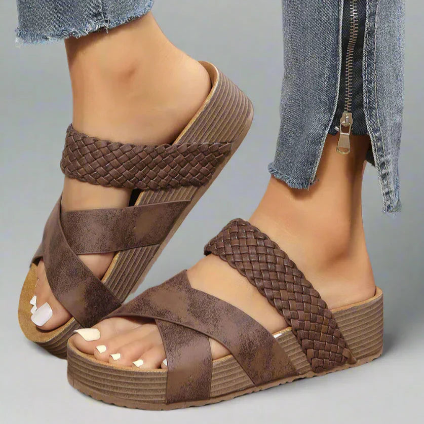 Cherish - Women’s Warm Platform Sandals Cross Straps