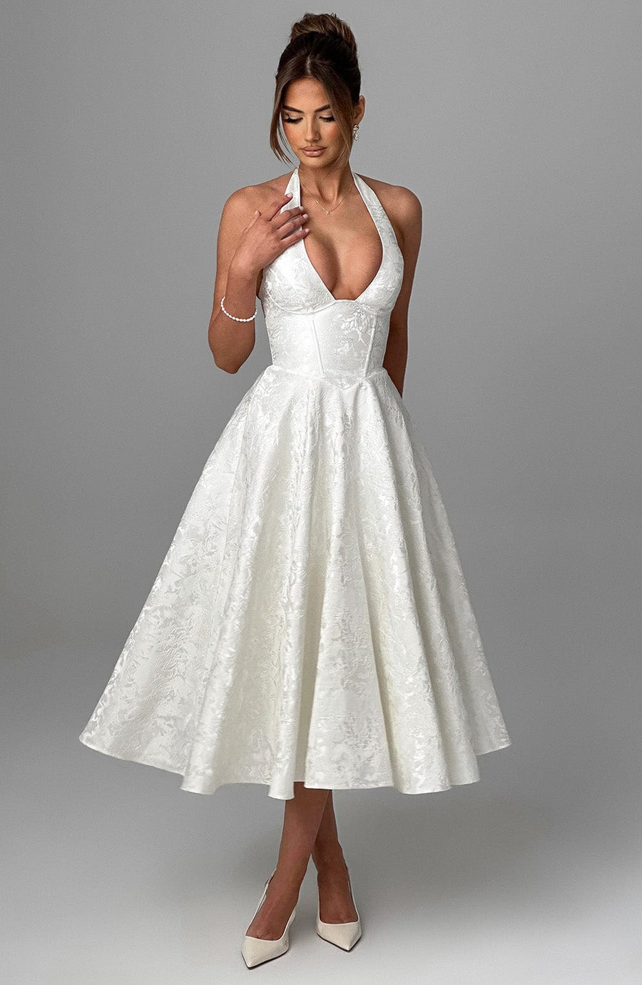 Kenleigh - Women’s Stylish Midi Wedding Guest Dress