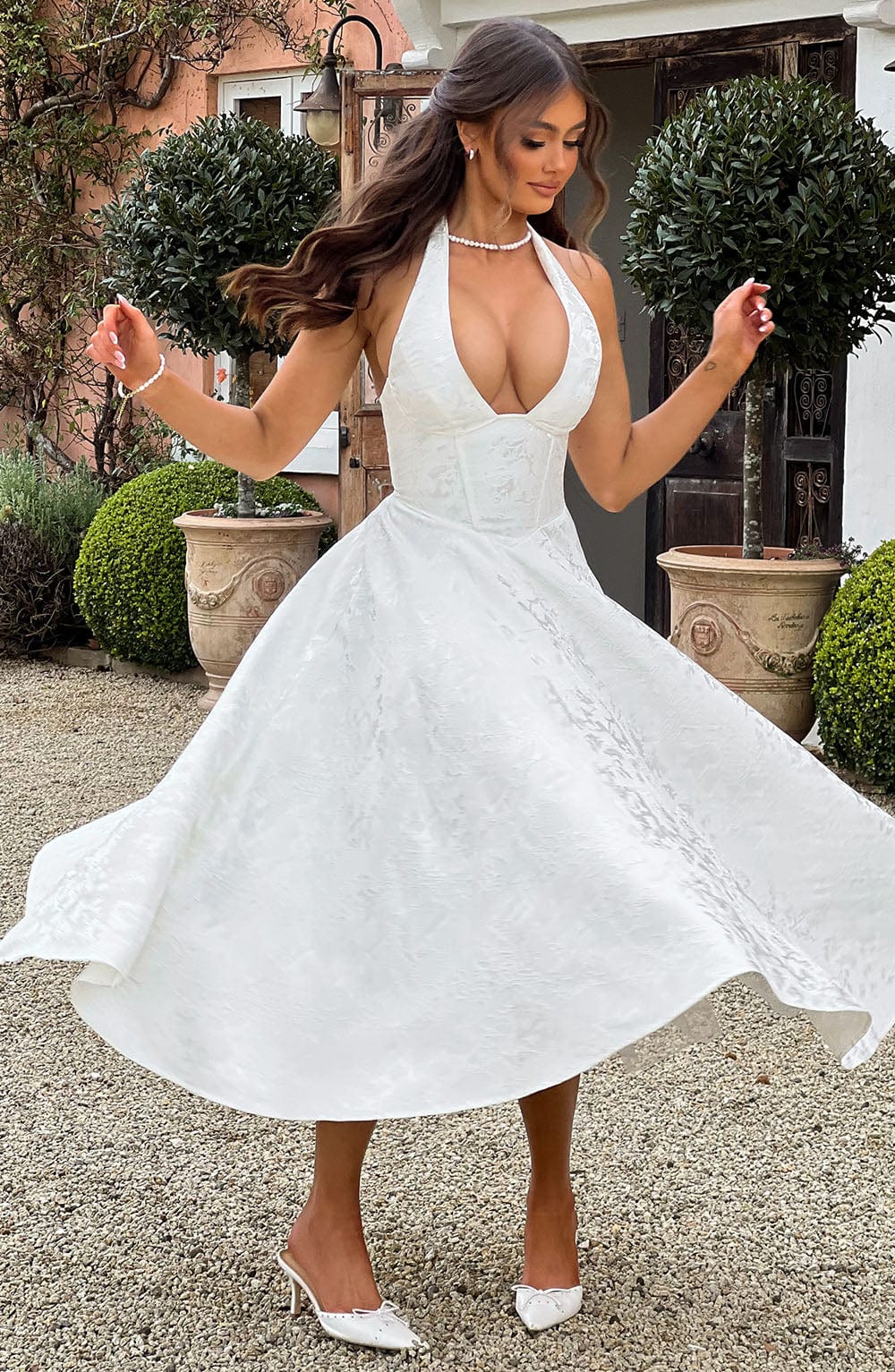 Kenleigh - Women’s Stylish Midi Wedding Guest Dress