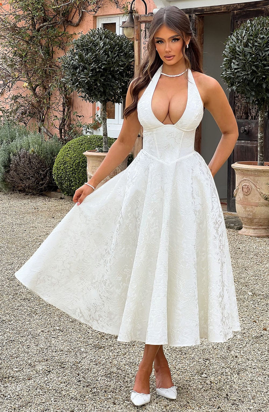Kenleigh - Women’s Stylish Midi Wedding Guest Dress