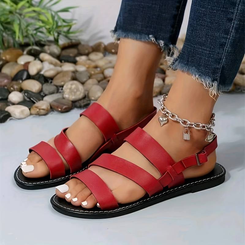Serenity - Warm Flat Strappy Sandals