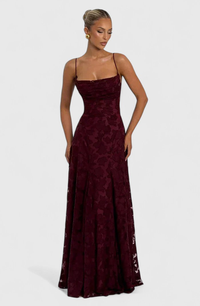 Farah - Women's Elegant Maxi Dresses Cowl Neck