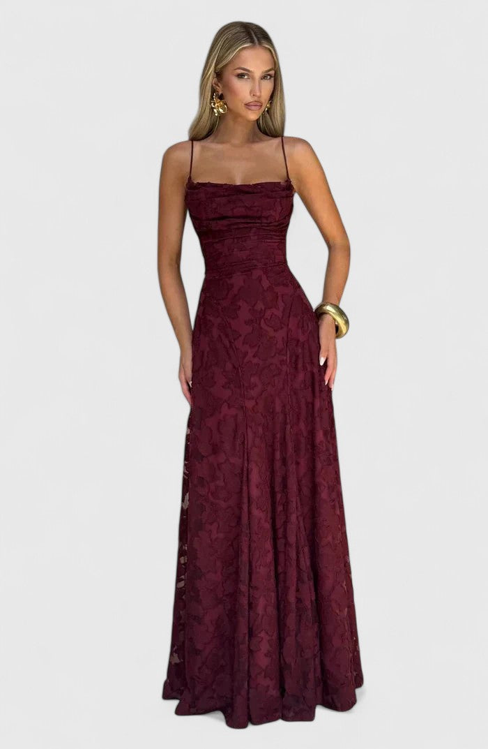 Farah - Women's Elegant Maxi Dresses Cowl Neck