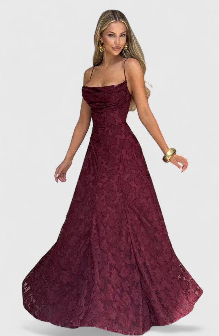 Farah - Women's Elegant Maxi Dresses Cowl Neck