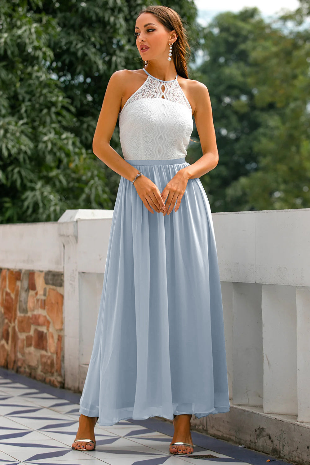 Janiyah - Women's Wedding Guest Dress Halter Maxi
