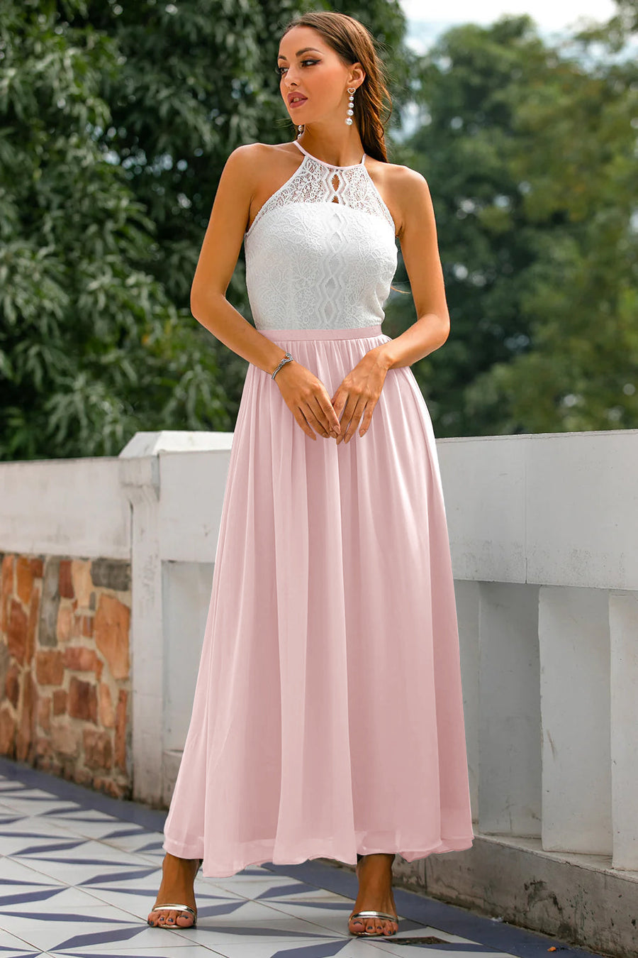 Janiyah - Women's Wedding Guest Dress Halter Maxi