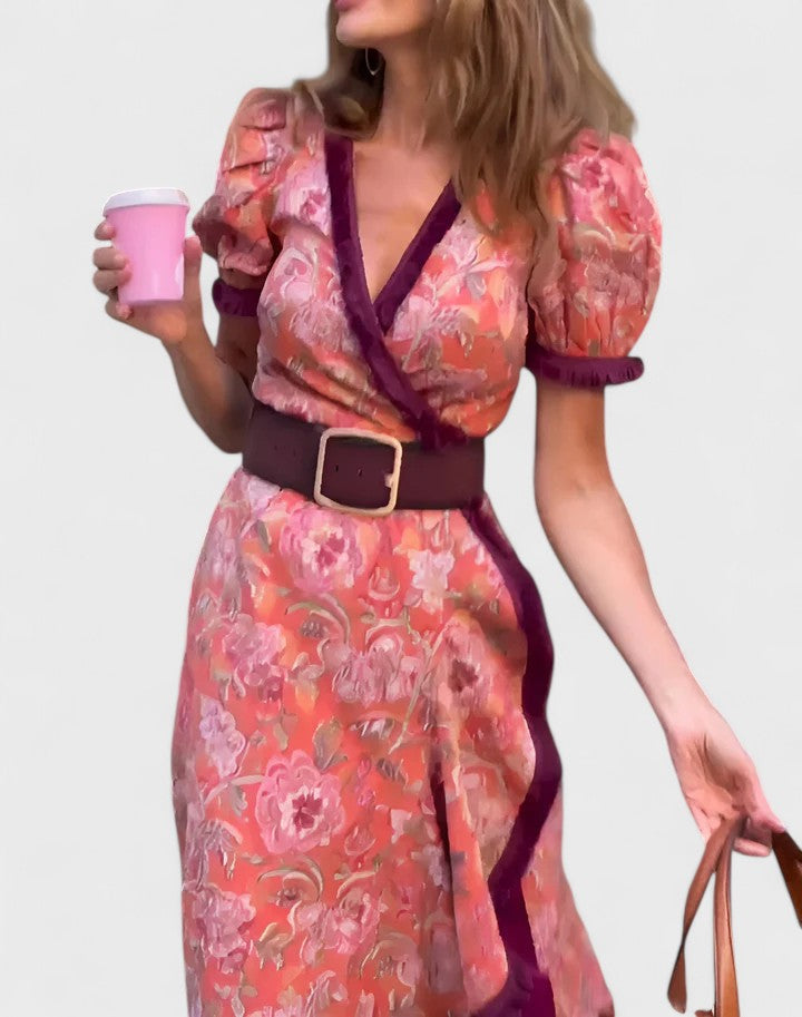 Gia - Women's Elegant Maxi Dresses Short Sleeve
