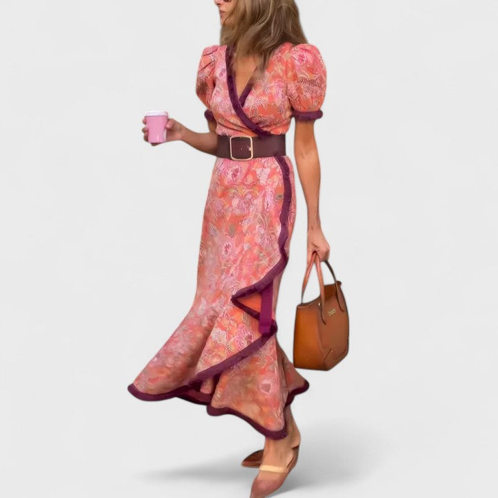 Gia - Women's Elegant Maxi Dresses Short Sleeve